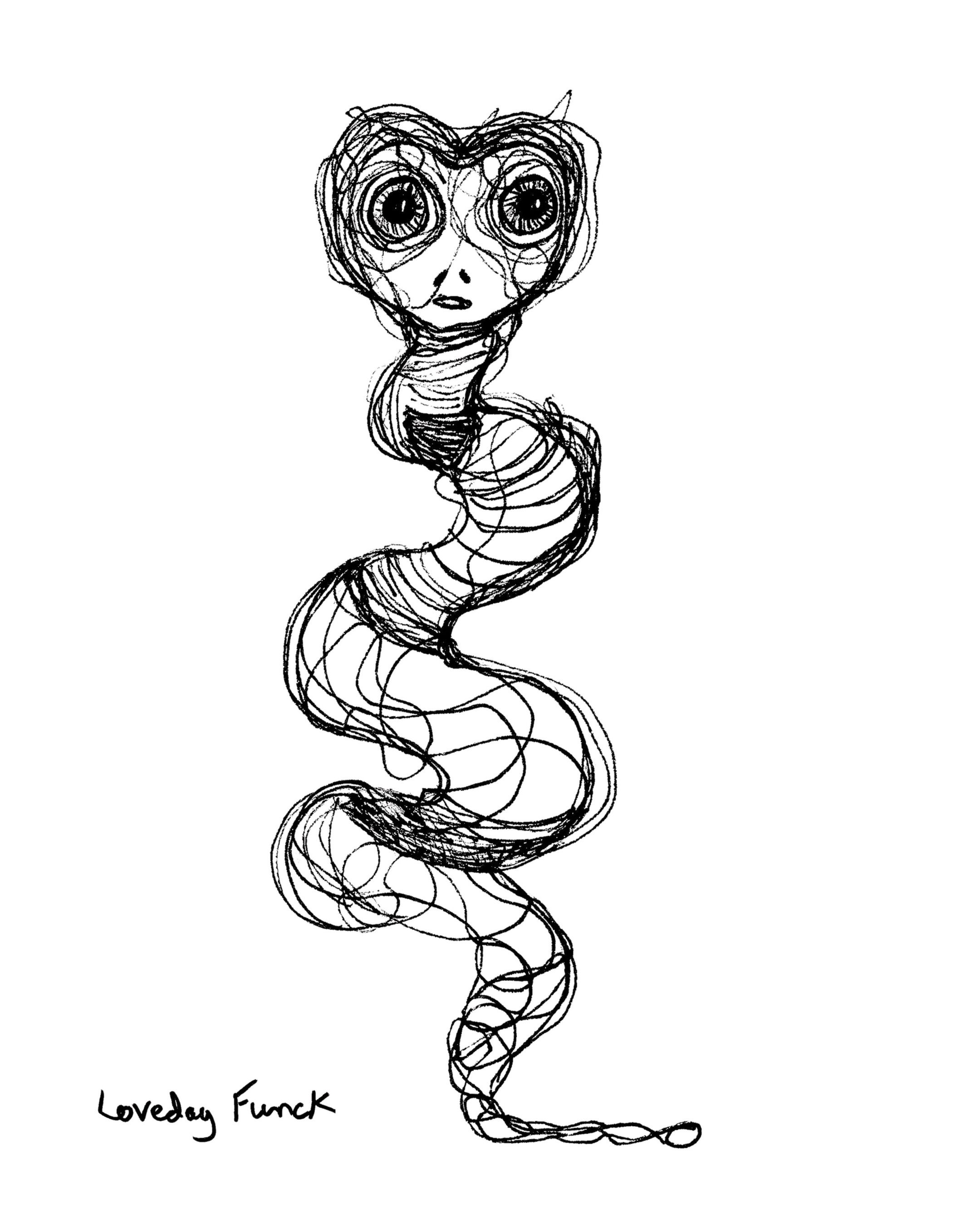 The Pale Coil | Limited Edition Gothic Serpent Spirit Ink Art Print