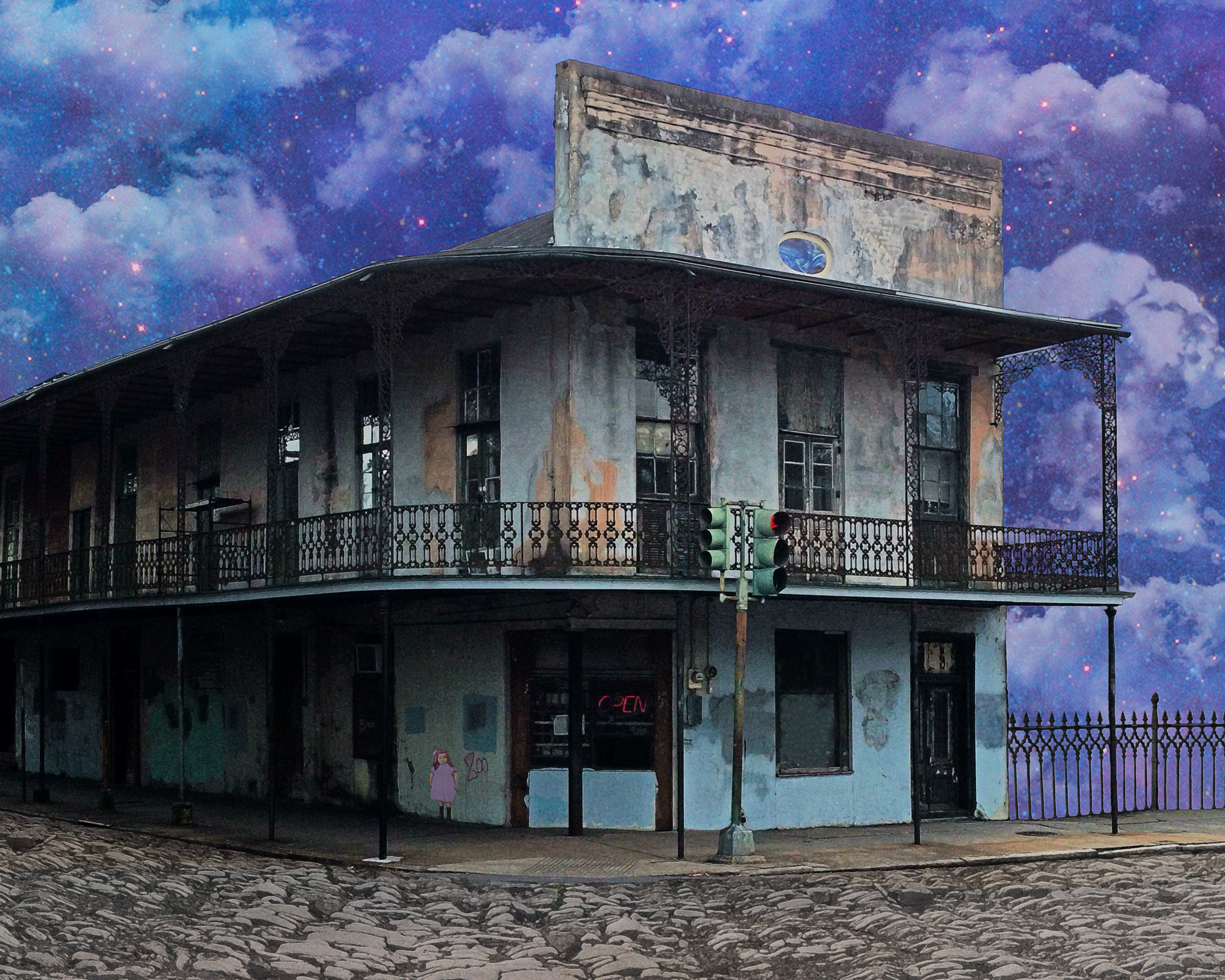 Beautiful Bones of Wrought Iron French Quarter Building