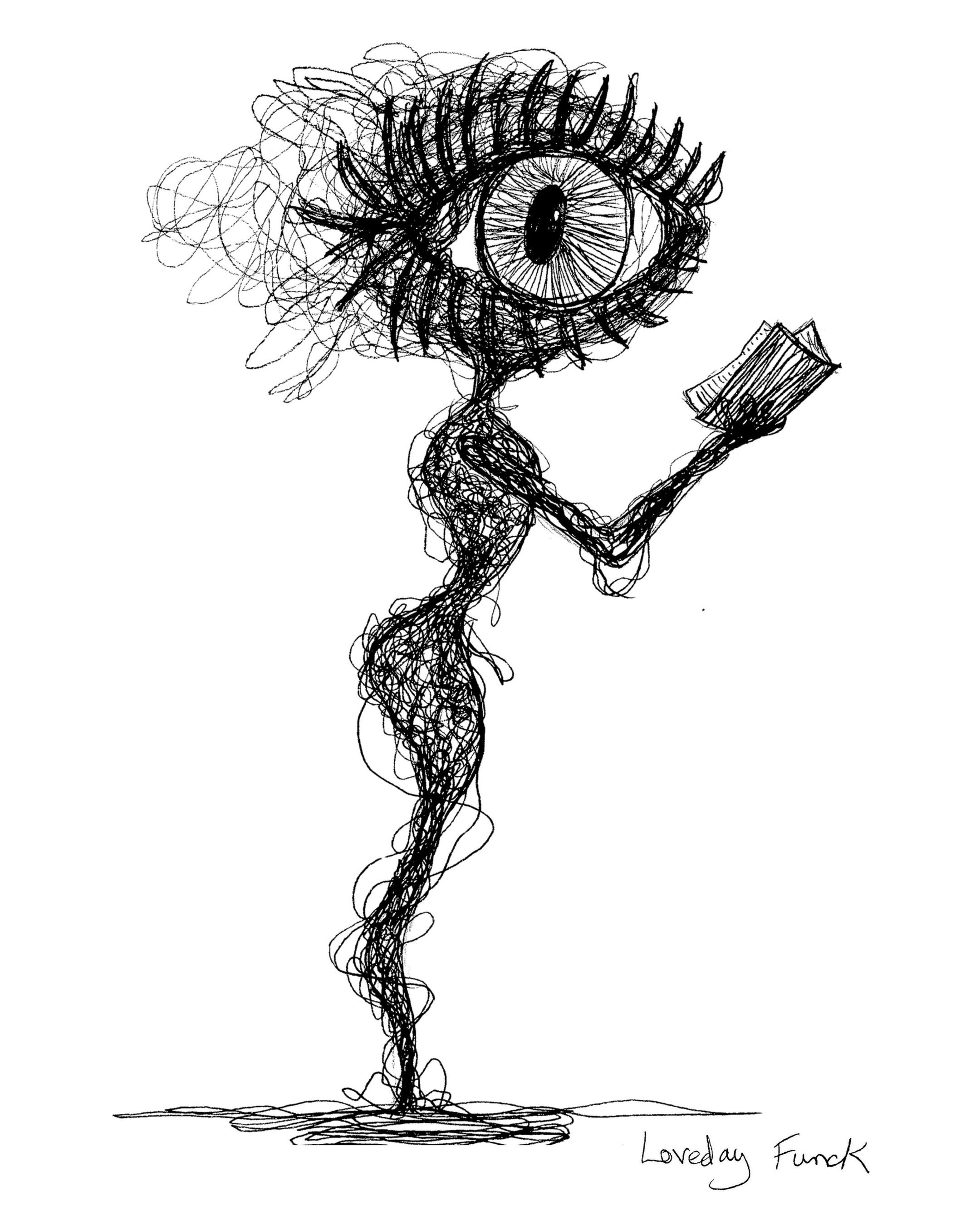 Bookish Apparition | Limited Edition Weird Reader Ink Art Print