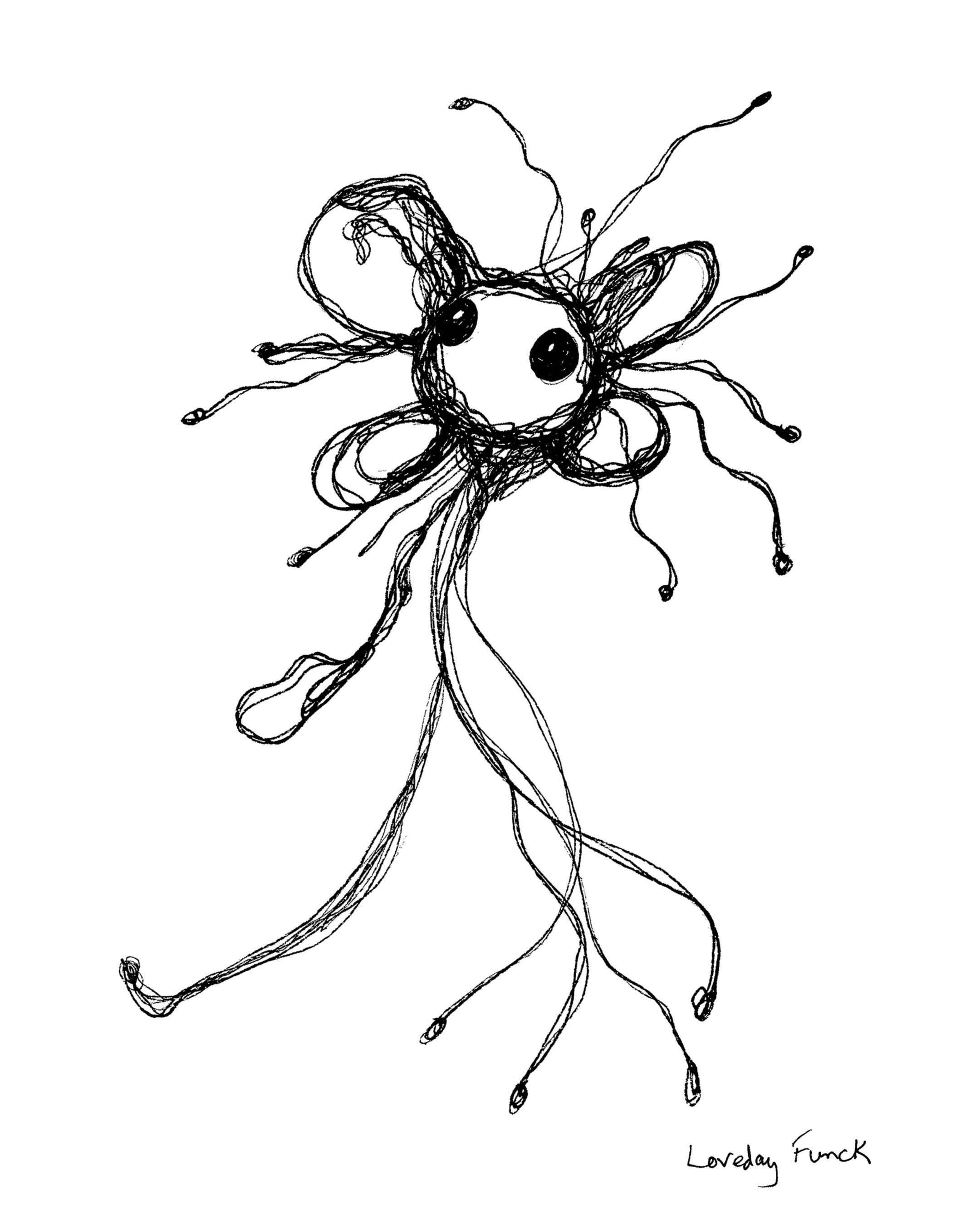 Nimble Bloom | Limited Edition Weird Winged Creature Ink Art Print