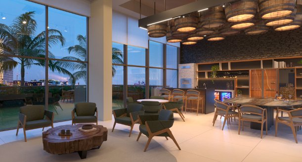 Enoteca Douro Valley decorada com adega climatizada premium no residencial Splendore Boa Viagem.