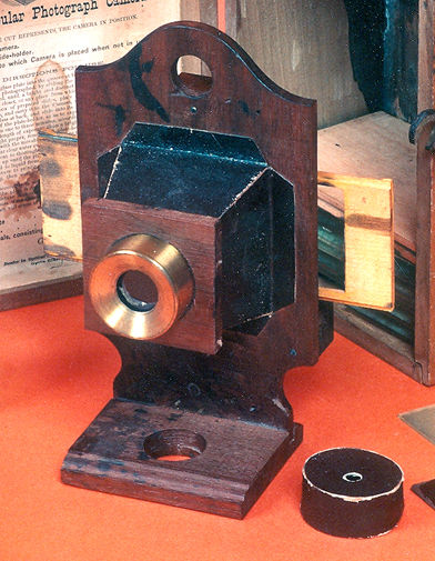 Herzog's 1876 Popular Photograph Camera - first version with truncated cardboard body.