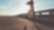 The man with runner on the street be run