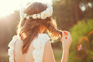 Bride with Flowers in Hair