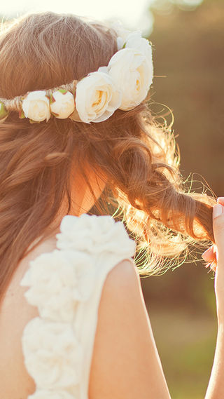 Saç içinde Flowers ile gelin