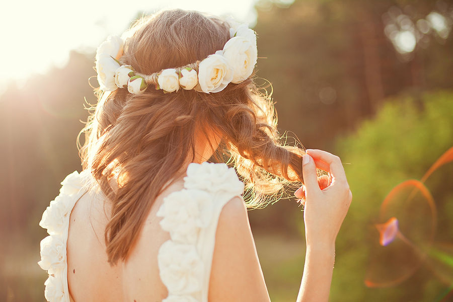Bride with Flowers in Hair