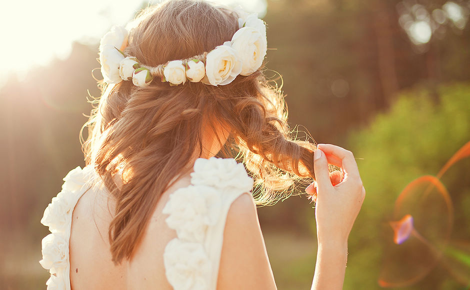 Bride with Flowers in Hair