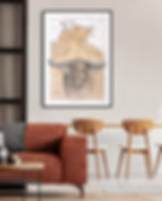Thumbnail: Buffalo artwork on Historic Northern Territory Australia Map on cream wall