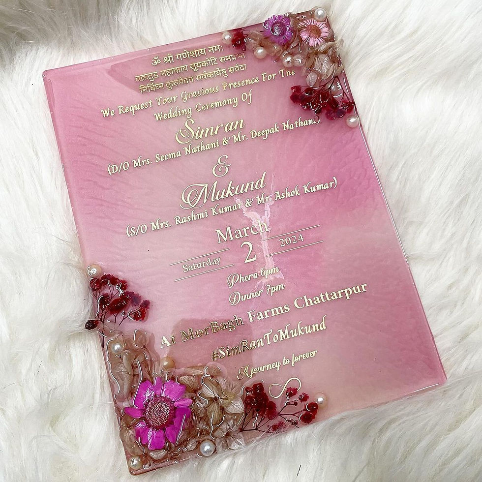Resin  Invitation Card