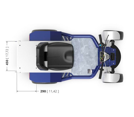 Zallys S1 trattorino elettrico a 4 ruote - Dimensioni dall'alto