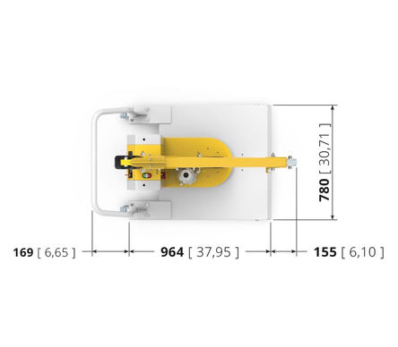 JL150 Electric Counterbalanced Crane Dimensions - Top View Measurements