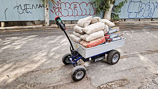 Zallys JESPI elektrischer Pritschenwagen für den Transport von Zementsäcken und Baumaterialien auf Baustellen