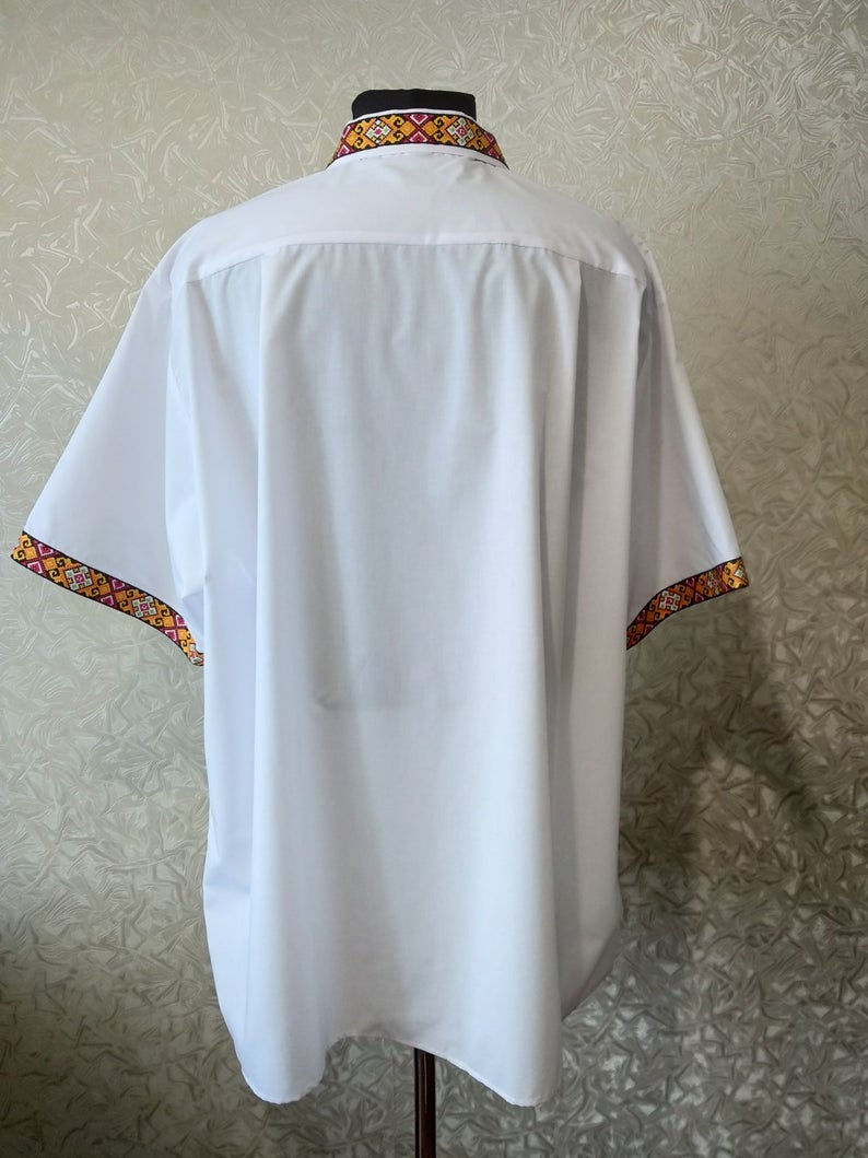 Thumbnail: Shirt for the priest - Embroidered Tab collar Clergy Shirt - Priest's robe white