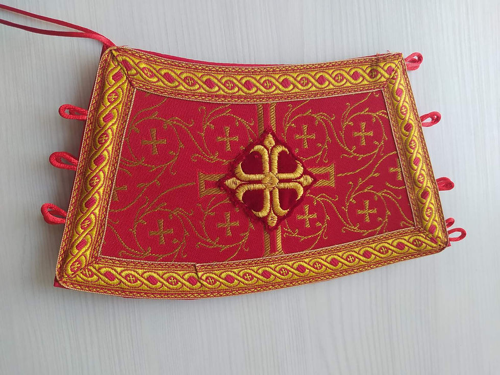 Thumbnail: Protodeacon's red alb - Orthodox vestment for deacon set  - Stikharion