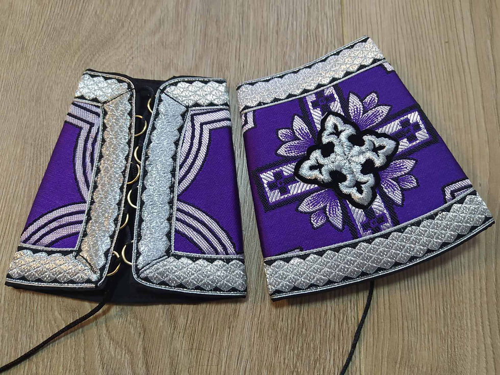 Thumbnail: Violet stole and cuffs in brocade - Priest's communion set - Orthodox church