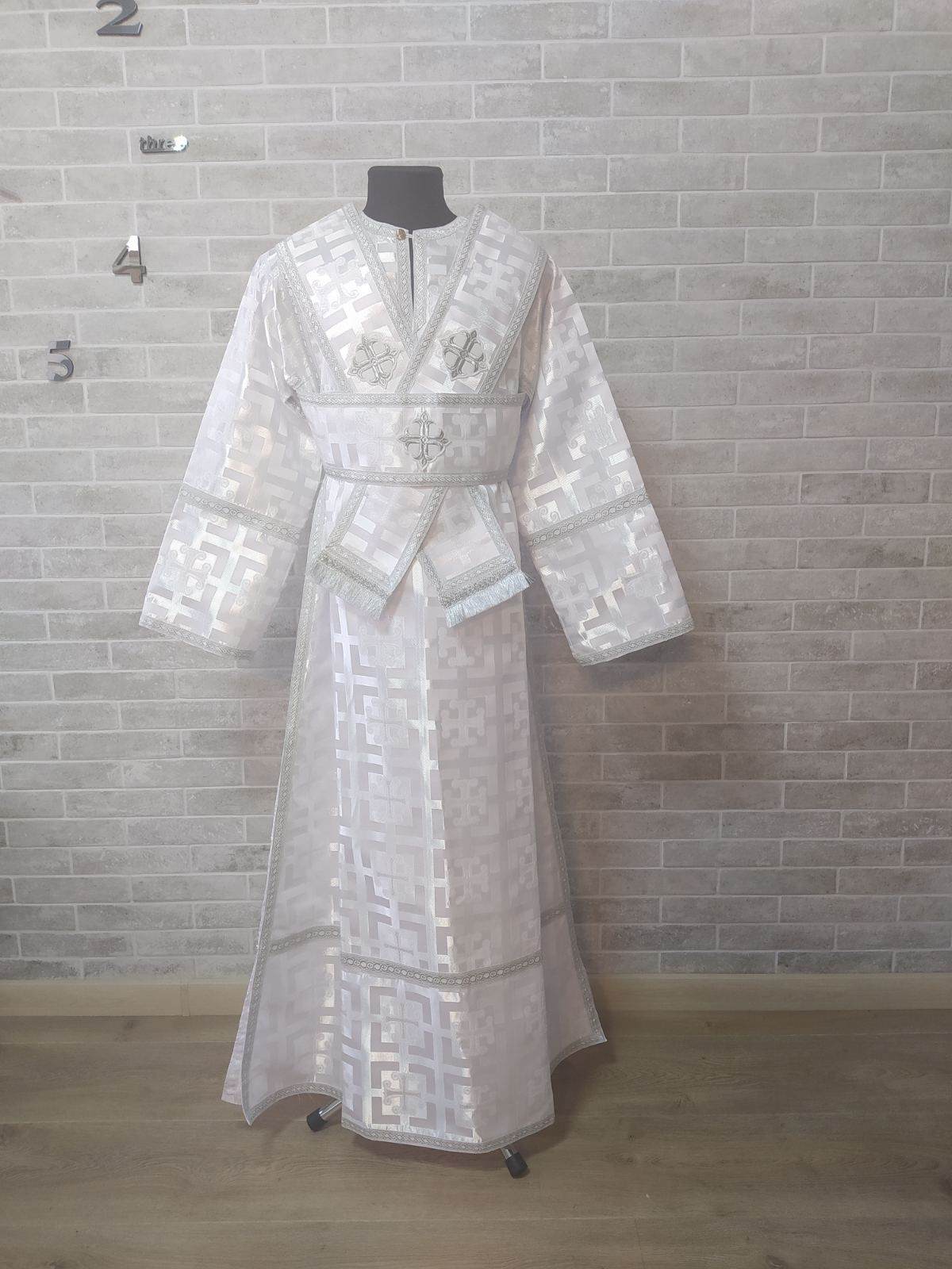 Subdeacon's white alb - Vestment - Orthodox subdeacon's set - Liturgical garment