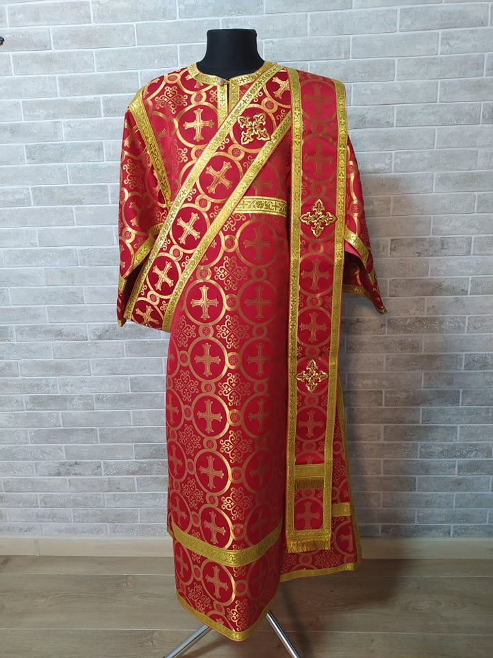 Thumbnail: Protodeacon's vestment - Stikharion - Orthodox deacon liturgical clothes