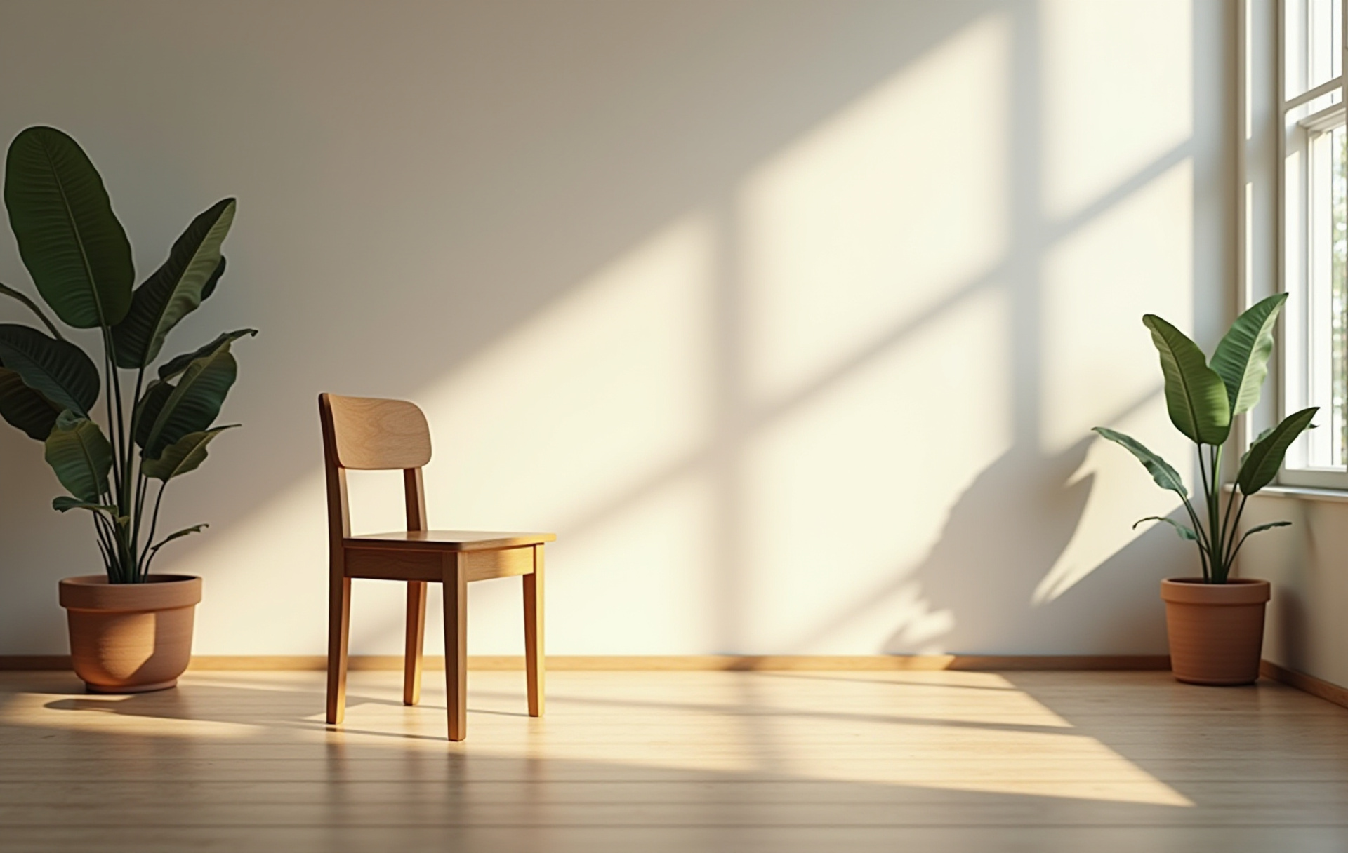 Meditation scene with chair