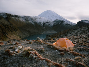 Camping beneath Mount Nguaruhoe, Tongariro National Park