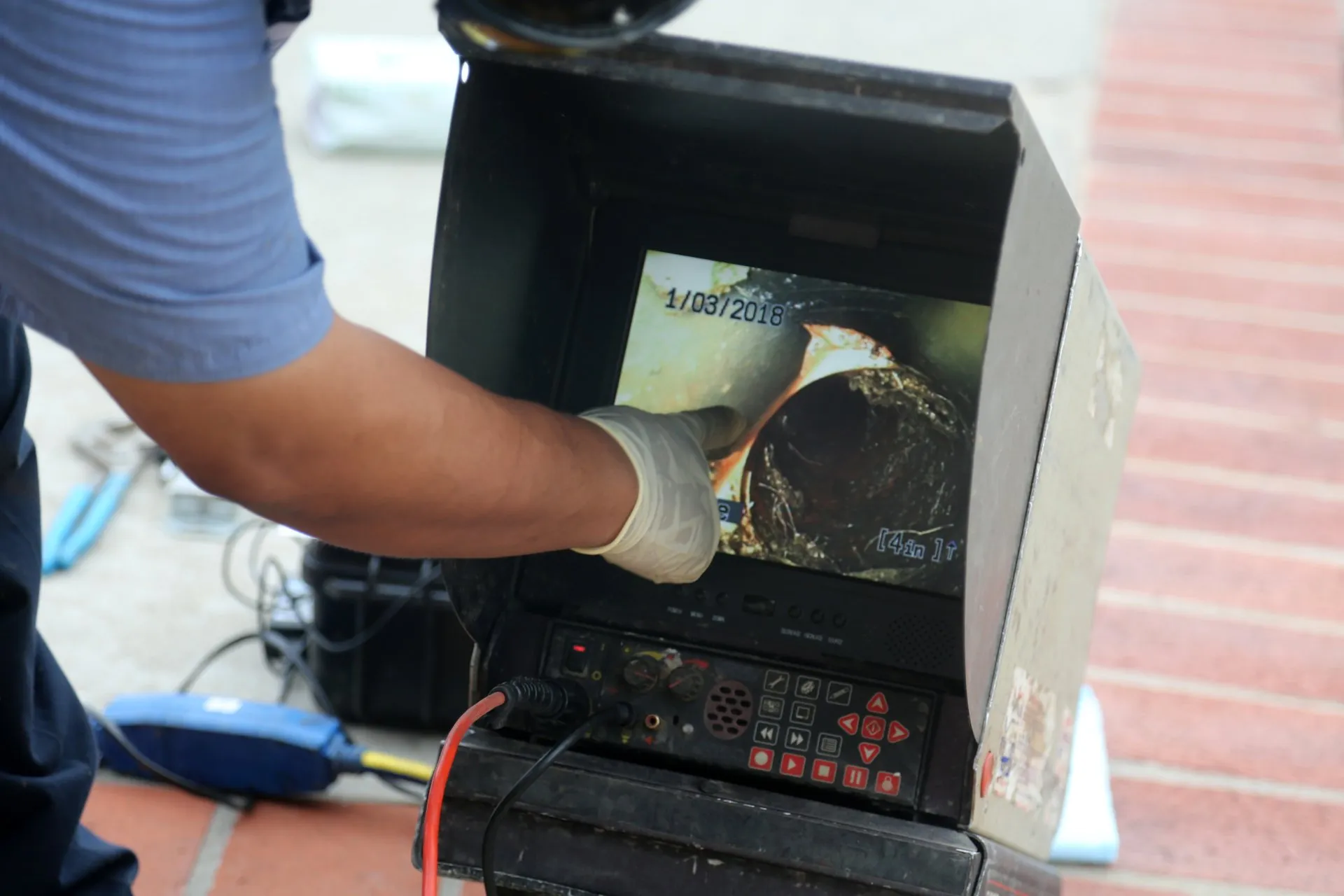 Drain Camera Inspection in Progress