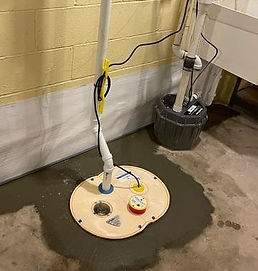 Brand new sump pump installed in the basement