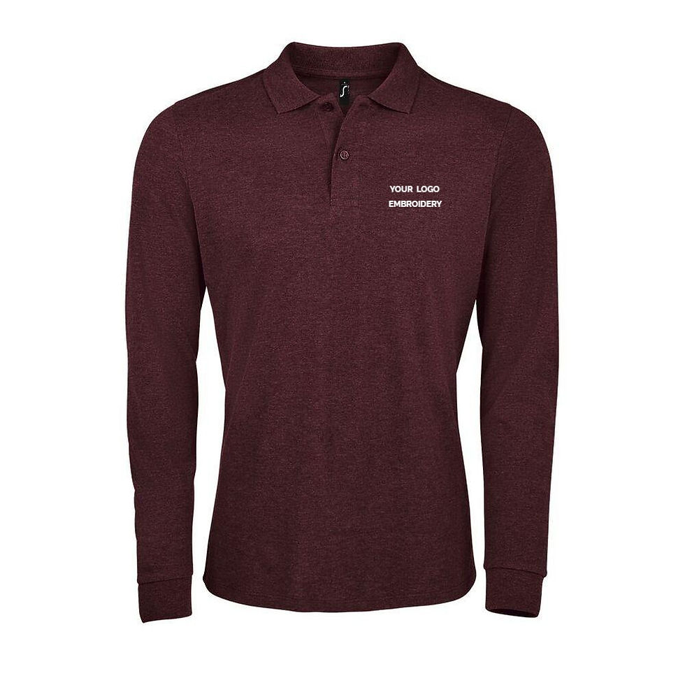 Thumbnail: Men's Long Sleeve Polo Shirt With Your Logo