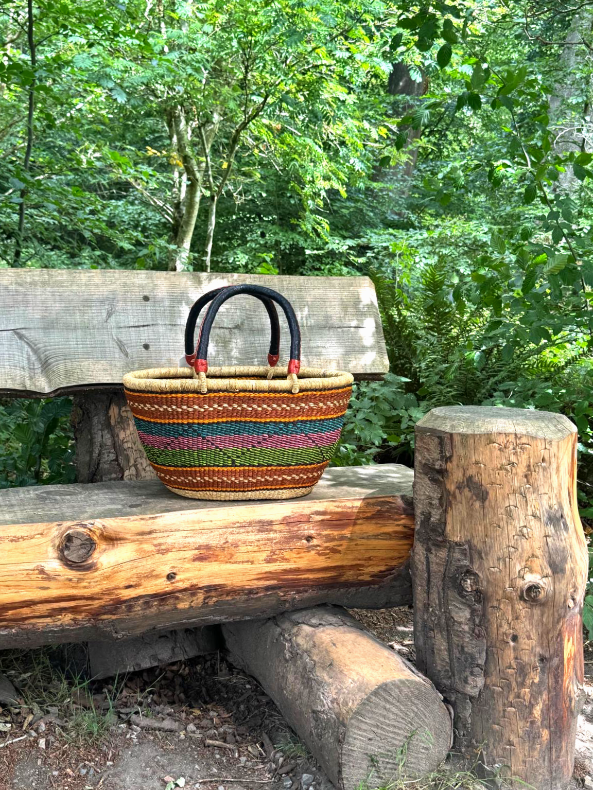 Handwoven Large Oval Basket in 'Woodland'