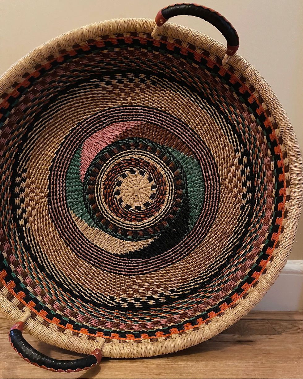 Large Woven Wall Basket with Handles in 'Africa'