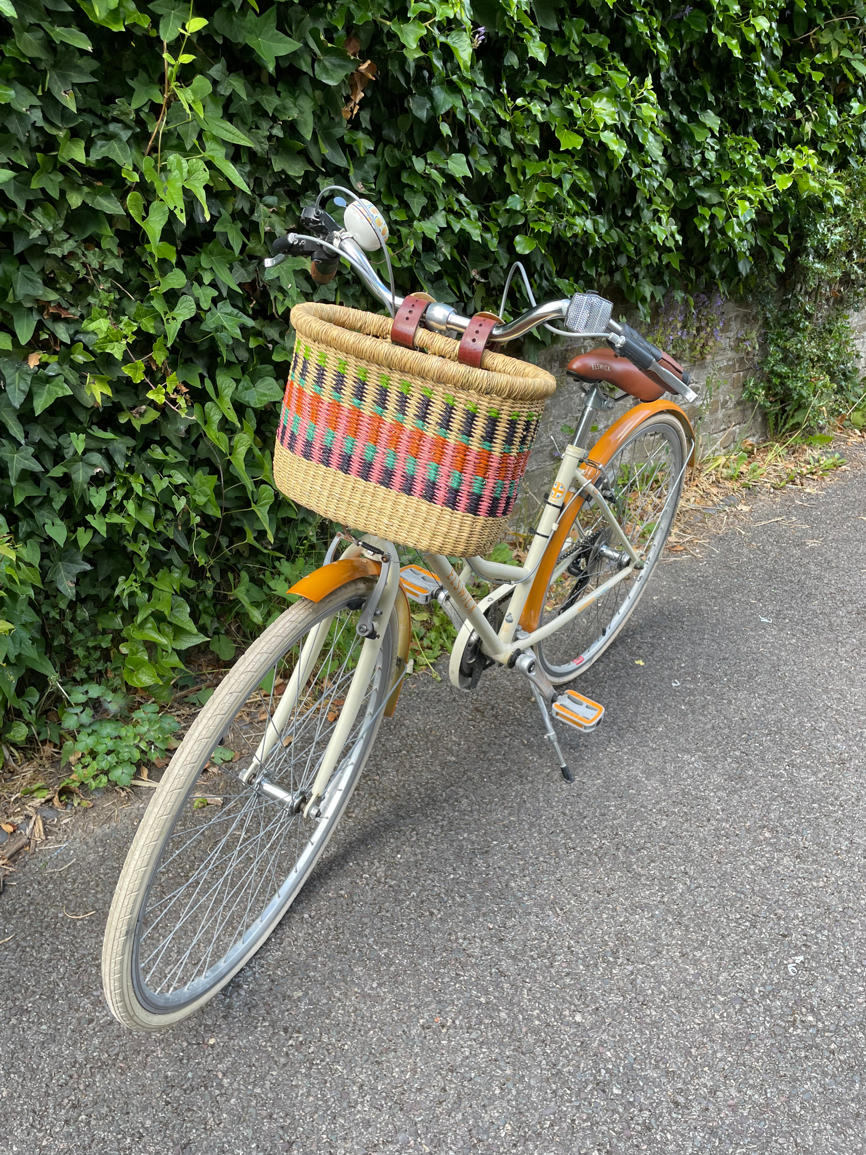 Handwoven Medium Bicycle Basket in Candy Brights