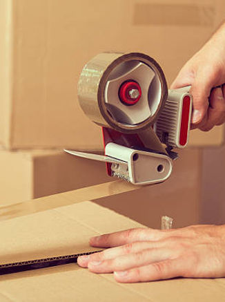 Tapping cardboard boxes