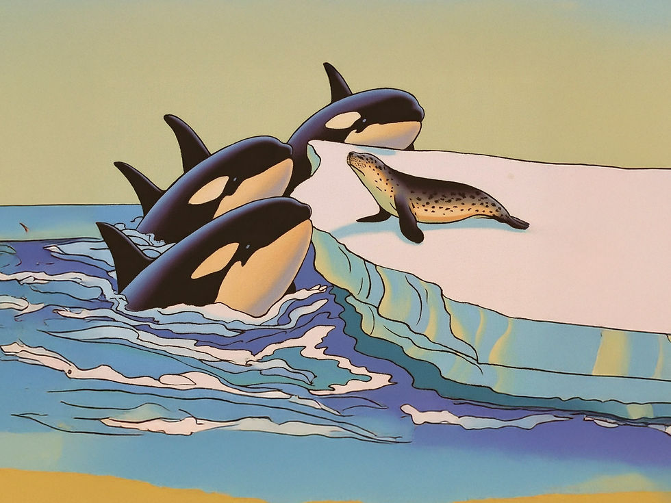 Three orcas circled a leopard seal perched on an ice floe, working in tandem to rock the ice and dislodge their prey. For long minutes we watched, spellbound, as the scene played out—a stark reminder of nature’s raw balance. At last, the orcas moved on, and the seal lived to see another day.