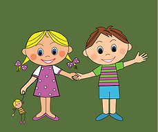 niña y niño saludando.png