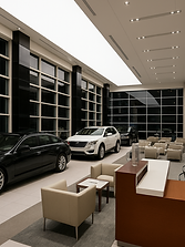 Soffitto teso in contesto di showroom auto