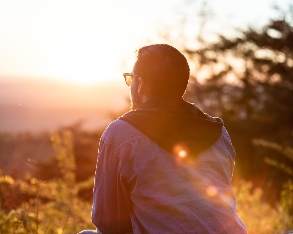 Man looking to the horizon