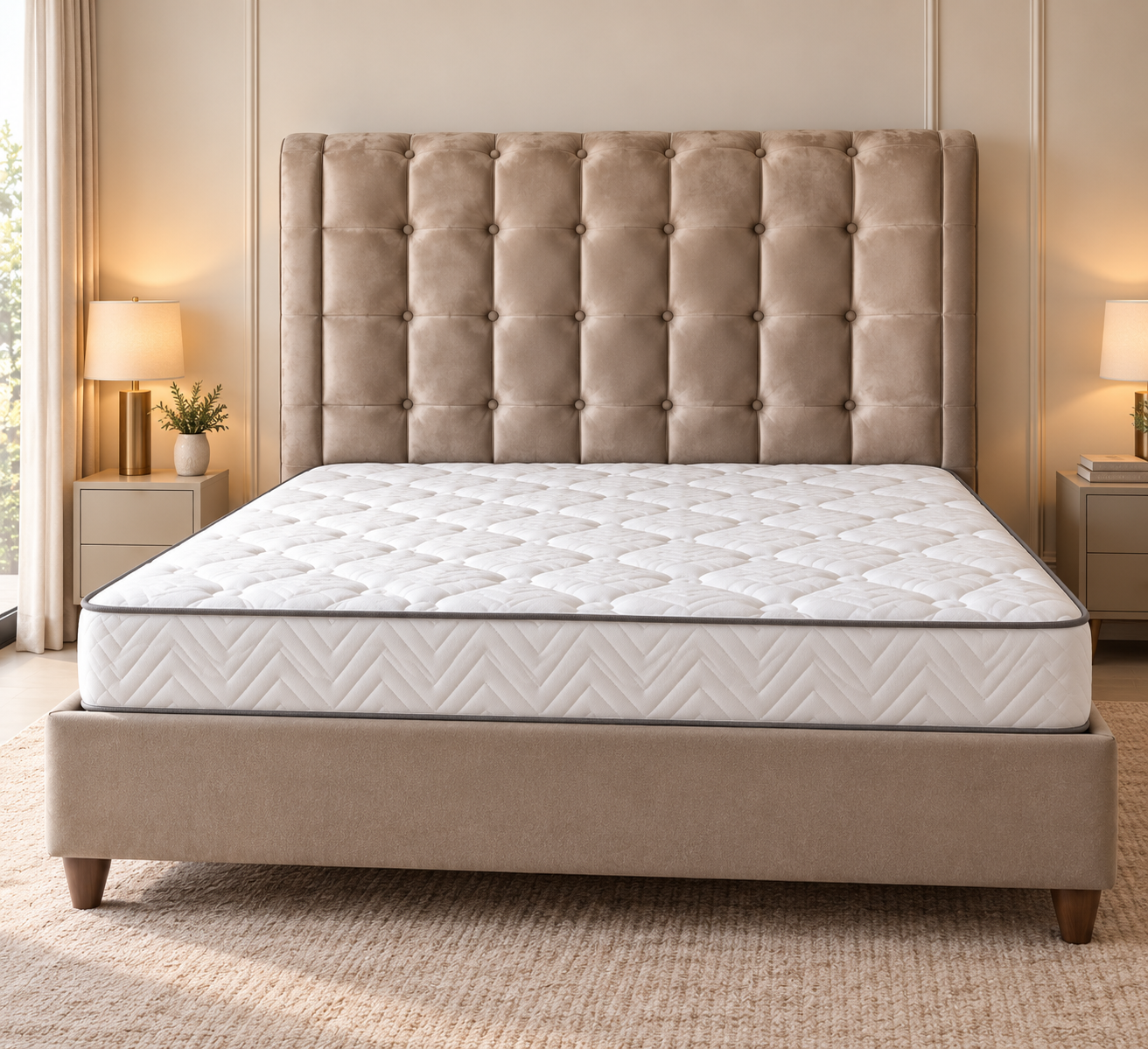 Glory upholstered brown bed