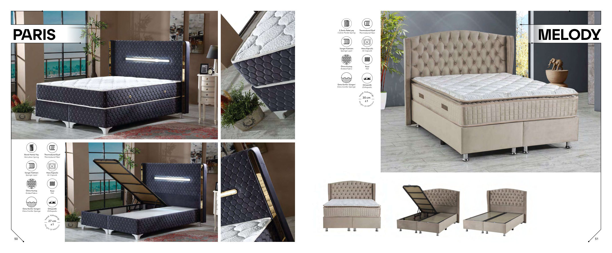 Original BMR bedroom catalogue page 10, showing Paris & Melody