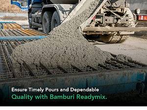 Bamburi cement used in concrete creation in a site