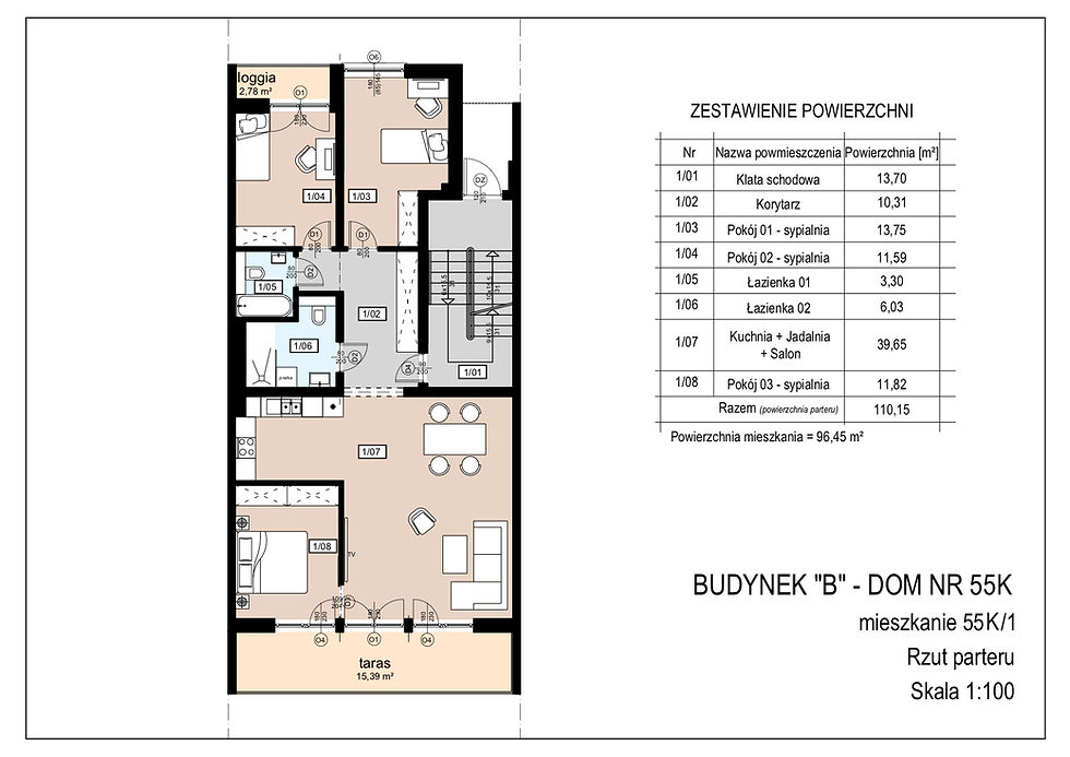 Rzut parteru 55K_1_wersja 2 z meblami