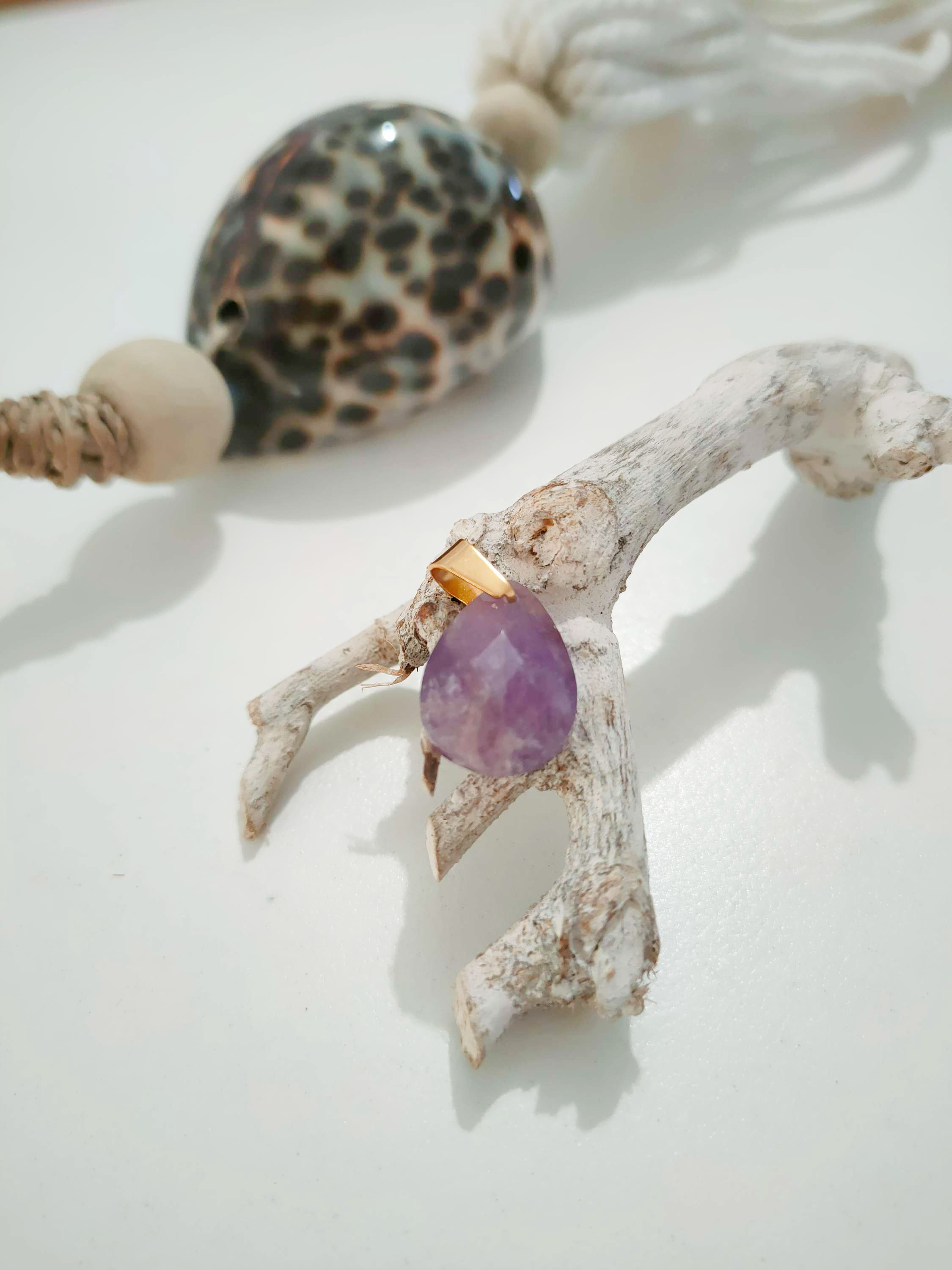 Pendentif facettes Améthyste 13x18mm