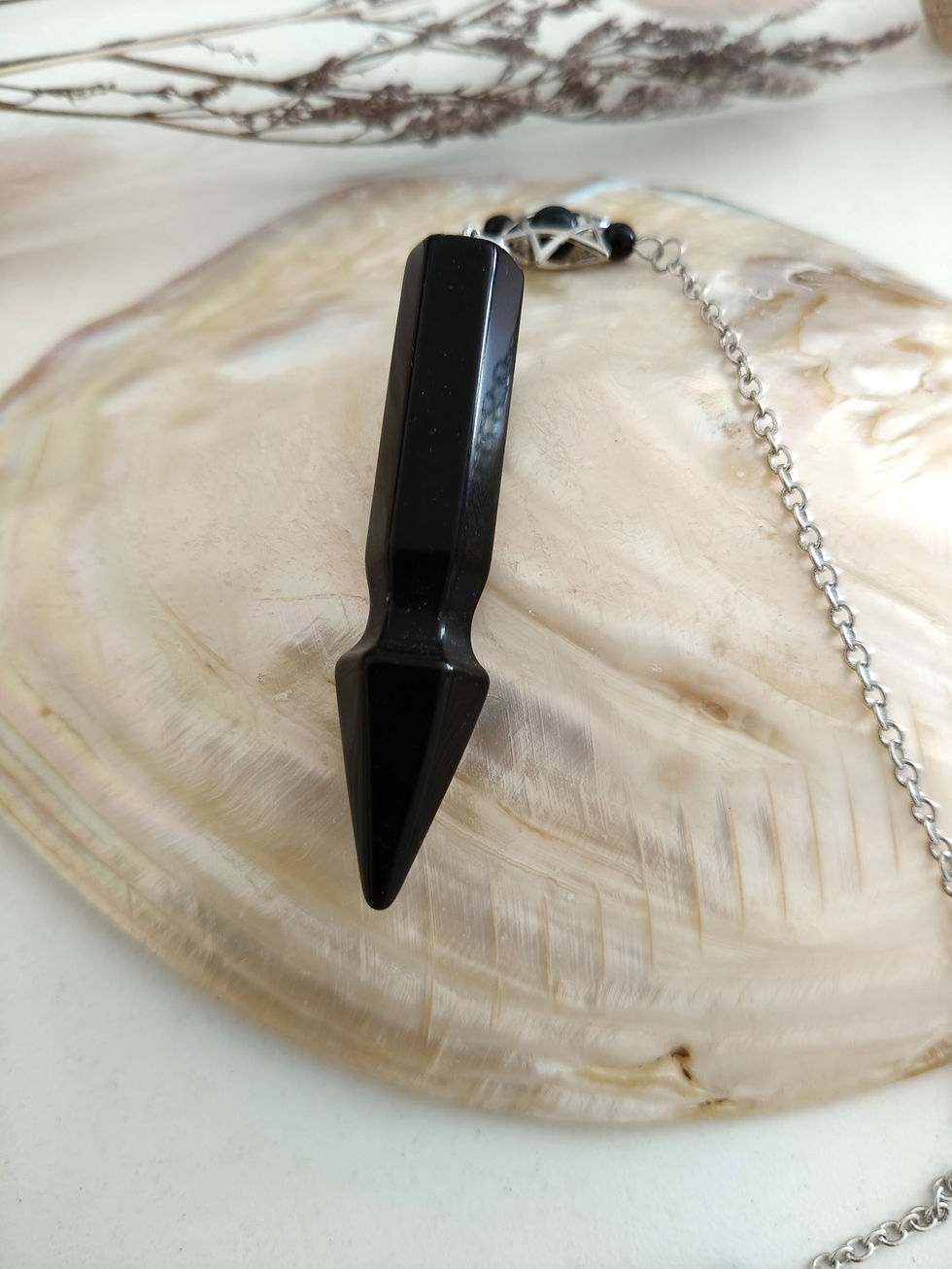 Miniature : Pendule flèche Obsidienne noire