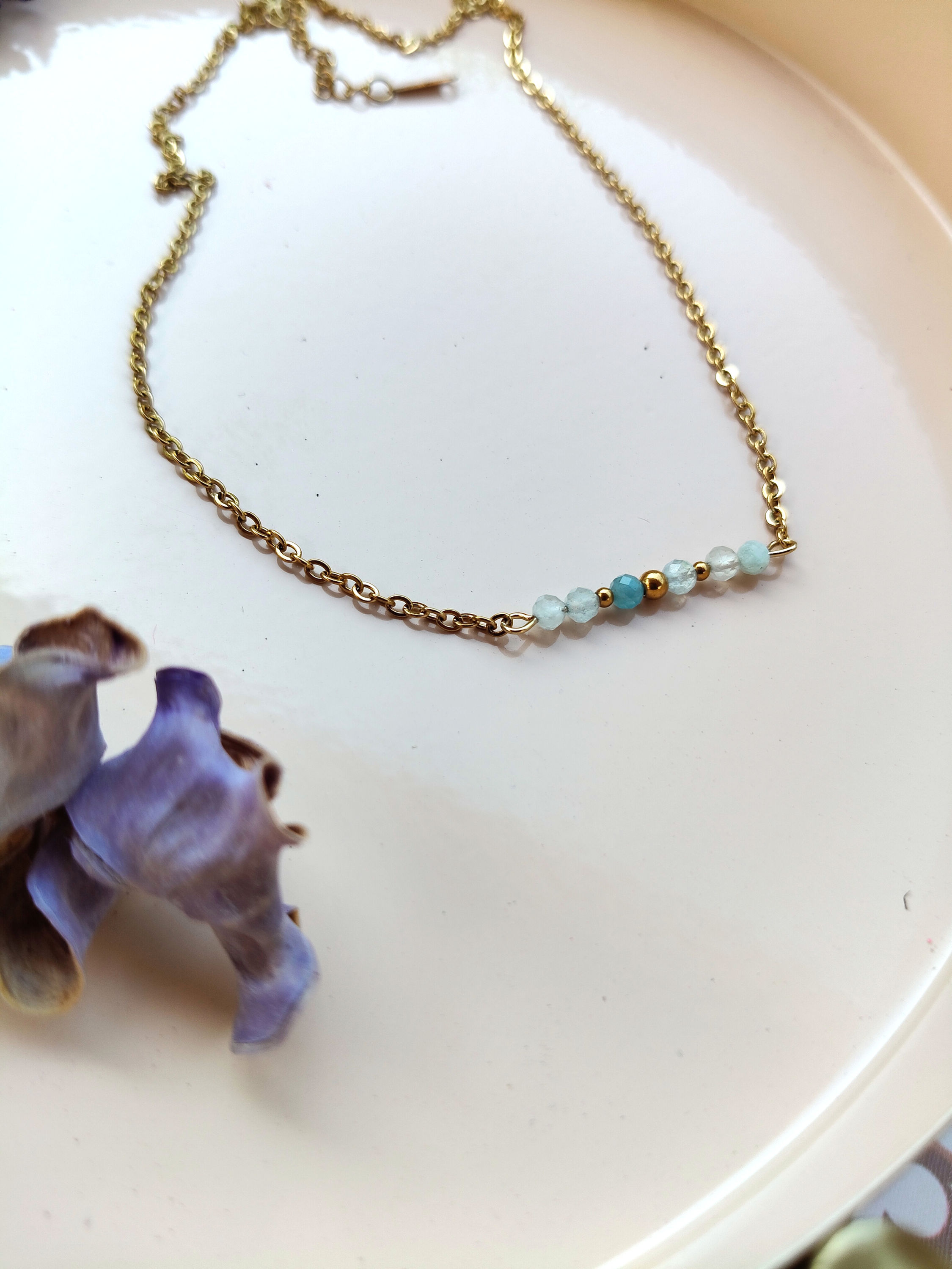 Collier Finesse Aigue marine