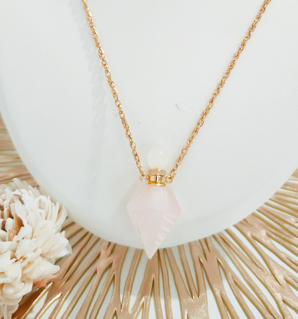 Miniature : Collier Parfum Quartz rose