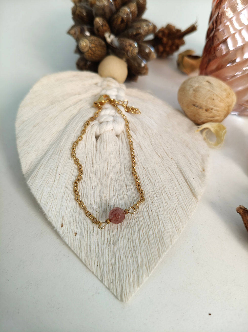 Miniature : Bracelet Pépite Quartz fraise