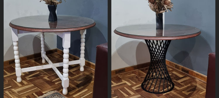 Modern legs for round table made by Grey to Gold