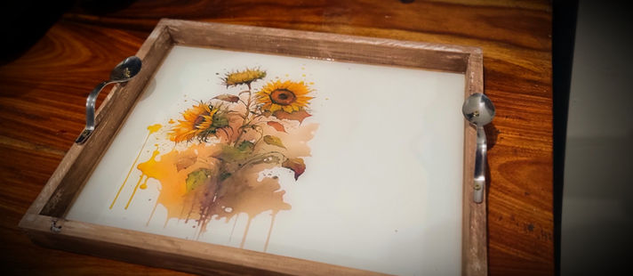 Sunflower Resin Tray