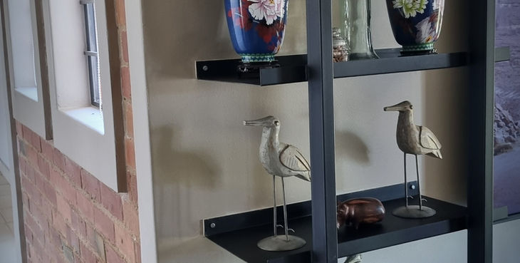 Grey to Gold Steel floating shelf