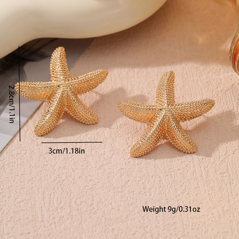 Small Gold Starfish Earrings