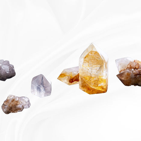 Variety of crystal towers available for healing and decoration.