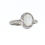 Thumbnail: Adjustable halo moonstone ring with polished white moonstone and cubic zirconia.
