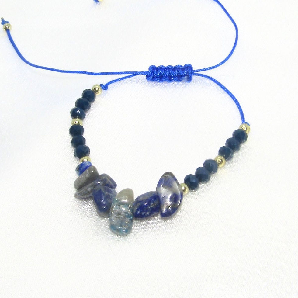 Thumbnail: The gem chip bracelet as a soft touch cord with a pull string. 
